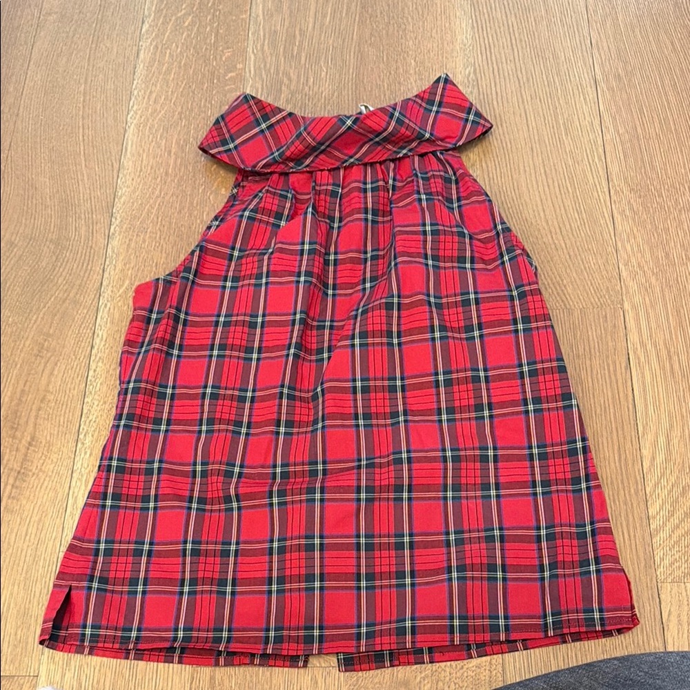 Red Plaid Sleeveless Top by Sail to Sable